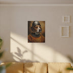 Beagle Medieval Knight Portrait Canvas Wall Art, Regal Dog Painting, Beagle Lover Gift, Stretched Canvas