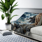 Acrylic Gallery Print Poodle - Coastal Cliffside | Sherpa Fleece Blanket — view 8 of 9