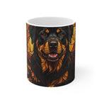 Rottweiler Stained Glass Warm Jewel Ceramic Mug 11oz | Dog Lover Gift