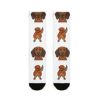 Dachshund Socks | Fun All Over Print Dog Socks | Doxie Mom Gift | Cute Crew Socks for Dog Lovers | Stocking Stuffer