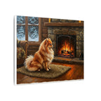 Pomeranian Wall Art Canvas, Acrylic Dog Painting Print, Pom Mom Gift, Pet Lover Home Decor, Stretched Canvas Dog Portrait