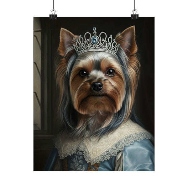 Yorkshire Terrier Kings & Queens Royal Portrait Matte Poster, Regal Dog Art Print, Yorkshire Terrier Lover Gift, Wall Art