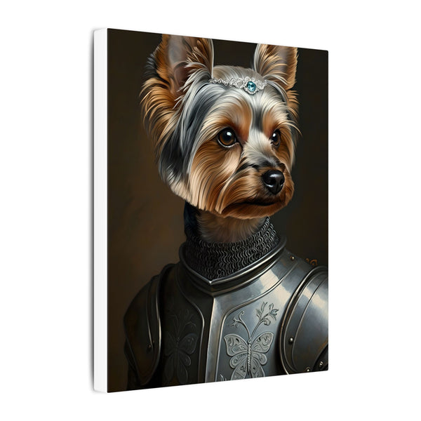Yorkshire Terrier Medieval Knight Portrait Canvas Wall Art, Regal Dog Painting, Yorkshire Terrier Lover Gift, Stretched Canvas