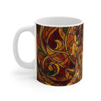 Australian Shepherd Stained Glass Warm Jewel Ceramic Mug 11oz | Dog Lover Gift