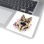 German Shepherd Watercolor Butterfly Bloom Kiss-Cut Stickers | Premium Dog Prints | Tritan — view 7 of 12