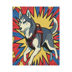 Siberian Husky Canvas Print - Dynamic Comic Book Pop Art Dog Wall Decor