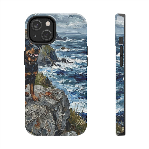Acrylic Gallery Print Rottweiler - Coastal Cliffside | Tough Phone Case