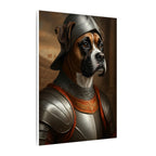 Boxer Medieval Knight Portrait Canvas Wall Art, Regal Dog Painting, Boxer Lover Gift, Stretched Canvas