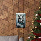 Siberian Husky Medieval Knight Portrait Matte Poster, Regal Dog Art Print, Siberian Husky Lover Gift, Wall Art