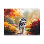 Siberian Husky Acrylic Painting Stretched Canvas Print | Dog Wall Art | Pet Lover Gift | Modern Home Decor for Dog Lovers