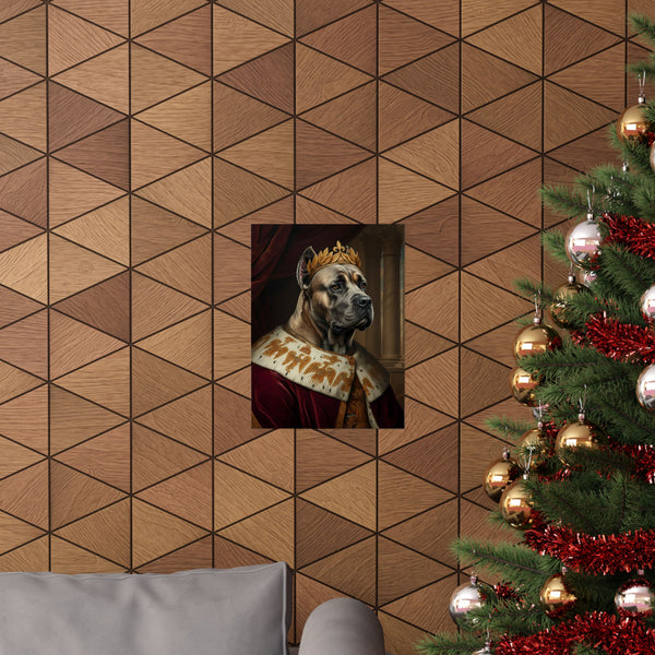 Cane Corso Kings & Queens Royal Portrait Matte Poster, Regal Dog Art Print, Cane Corso Lover Gift, Wall Art — Lifestyle View