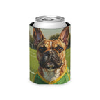 French Bulldog Oil Painting Soccer Portrait Can Cooler Gift, Frenchie Dog Lover Decor, Pet Portrait Drinkware