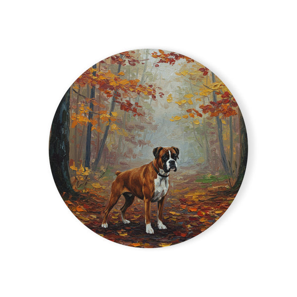 Acrylic Boxer - Autumn Woods | Cork Back Coaster
