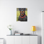 Rottweiler Oil Painting Soccer Portrait Canvas Wall Art Decor | Rottie Dog Lover Gift | Premium Pet Portrait Print