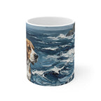 Acrylic Painting Beagle - Coastal Cliffside | Ceramic Mug 11oz