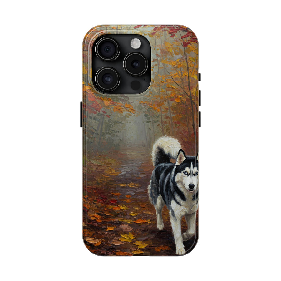Acrylic Siberian Husky - Autumn Woods | Tough Phone Case