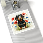 Dachshund Watercolor Wildflower Field Kiss-Cut Stickers | Premium Dog Prints | Tritan — view 9 of 12