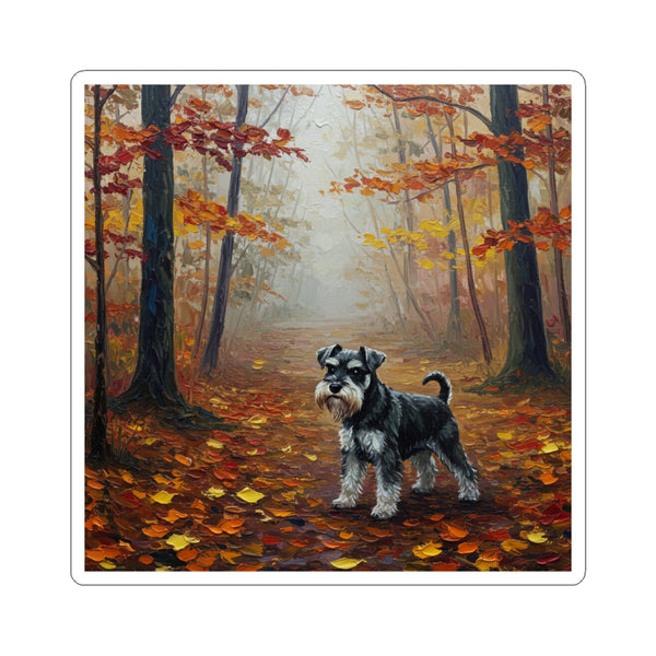 Acrylic Miniature Schnauzer - Autumn Woods | Kiss-Cut Stickers