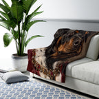 Rottweiler Kings & Queens Royal Portrait Regal Throw Blanket | Premium Dog Art | Tritan