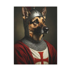 German Shepherd Medieval Knight Portrait Canvas Wall Art, Regal Dog Painting, German Shepherd Lover Gift, Stretched Canvas