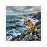 English Bulldog Acrylic Coastal Cliffside Kiss-Cut Stickers | Premium Dog Art | Tritan