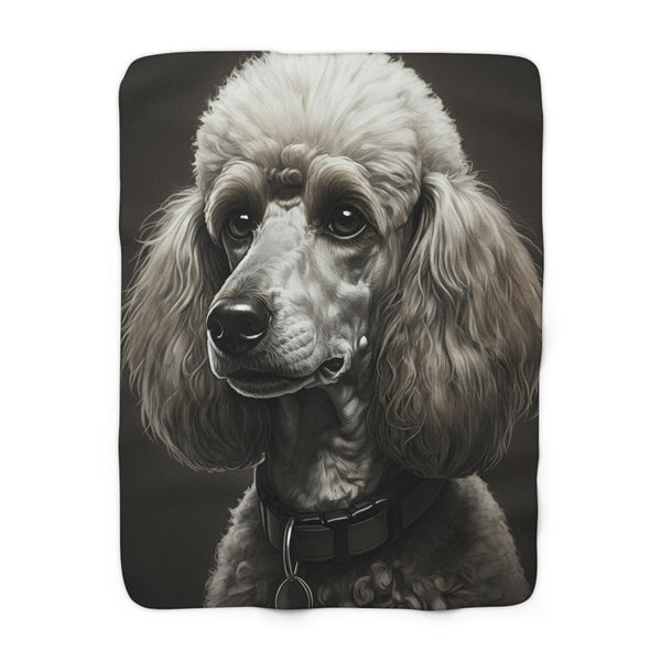 Poodle Charcoal Portrait Throw Blanket | Premium Dog Prints | Tritan — primary view