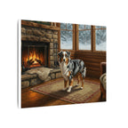 Australian Shepherd Canvas Wall Art Print | Aussie Dog Lover Gift | Dog Art Home Decor | Stretched Acrylic Painting Style