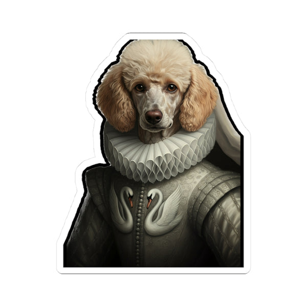 Poodle Renaissance Royal Portrait Sticker, Dog Portrait Vinyl Decal, Kiss-Cut Sticker, Poodle Lover Gift