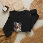 Australian Shepherd Sweatshirt | Painterly Dog Art Crewneck | Aussie Mom Gift | Cozy Pullover for Dog Lovers | Pet Portrait Apparel