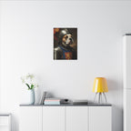 English Bulldog Medieval Knight Portrait Canvas Wall Art, Regal Dog Painting, English Bulldog Lover Gift, Stretched Canvas