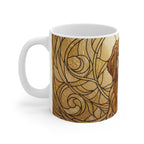 Golden Retriever Low Poly Monochrome Gold Ceramic Mug 11oz | Dog Lover Gift