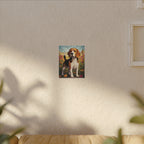 Beagle Stained Glass Canvas Wall Art, Dog Lover Gift, Pet Art Print, Stretched Canvas Decor