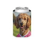 Poodle Can Cooler Portrait, Oil Painting Soccer Art, Dog Lover Gift, Pet Art Beverage Holder, Game Day Drink Decor, Dog Mom Gift