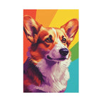 Corgi Pop Art Stretched Canvas Wall Art | Vibrant Corgi Decor Gift for Dog Lovers | Modern Pet Portrait