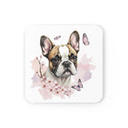 French Bulldog Watercolor Butterfly Bloom Drink Coaster | Premium Dog Prints | Tritan