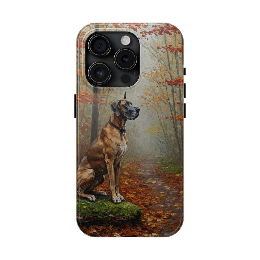 Acrylic Great Dane - Autumn Woods | Tough Phone Case