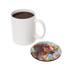 Dachshund Watercolor Butterfly Bloom Drink Coaster | Premium Dog Art | Tritan