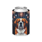 Saint Bernard Can Cooler, America 250 Patriotic Dog Pattern Drink Accessory, USA Dog Gift for St Bernard Lover, America 250 Party Favor