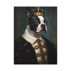 Boston Terrier Renaissance Royal Portrait Canvas Wall Art, Regal Dog Painting, Boston Terrier Lover Gift, Stretched Canvas