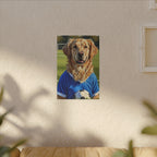 Golden Retriever Oil Painting Soccer Portrait Canvas Wall Art - Dog Lover Gift, Pet Decor for Home, Premium Stretched Canvas Print