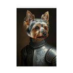 Yorkshire Terrier Medieval Knight Portrait Matte Poster, Regal Dog Art Print, Yorkshire Terrier Lover Gift, Wall Art