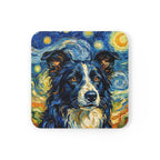 Border Collie Post-Impressionist Oil Painting Coaster - Dog Art Gift, Pet Decor