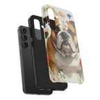 English Bulldog Watercolor Wildflower Field Phone Case | Premium Dog Prints | Tritan — detail view
