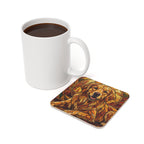 Golden Retriever Stained Glass Warm Jewel Cork Back Coaster | Dog Lover Gift