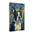 Boston Terrier Post-Impressionist Oil Painting Canvas Wall Art - Dog Lover Gift, Pet Decor