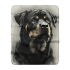 Rottweiler Charcoal Portrait Throw Blanket | Premium Dog Prints | Tritan — view 3 of 9
