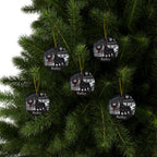 Pack of 5 Doberman Christmas ornaments on a Christmas tree
