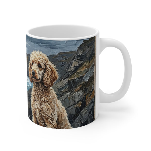 Poodle Acrylic Gallery Print Coastal Cliffside Coffee Mug | Premium Dog Prints | Tritan