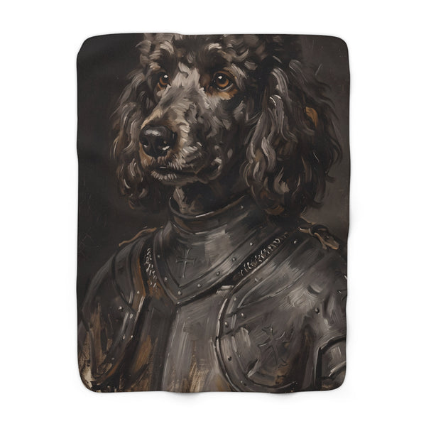 Poodle Medieval Knight Portrait Regal Throw Blanket | Premium Dog Art | Tritan