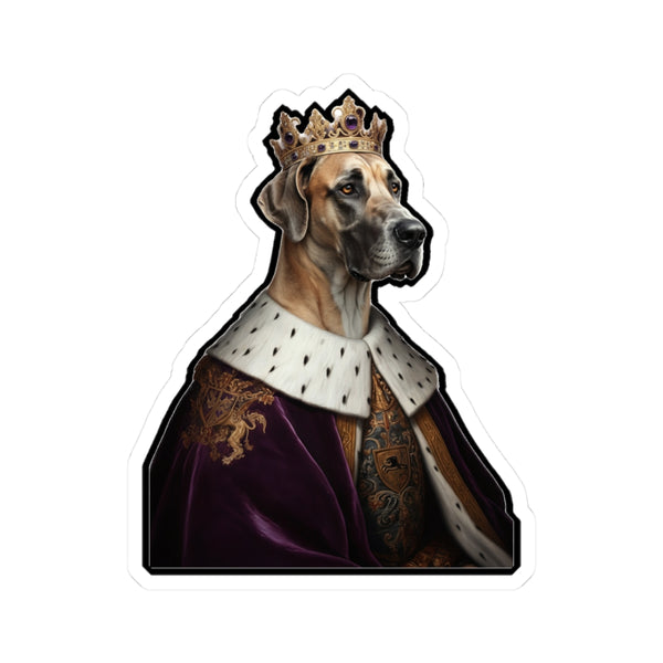 Great Dane Kings & Queens Royal Portrait Sticker, Dog Portrait Vinyl Decal, Kiss-Cut Sticker, Great Dane Lover Gift